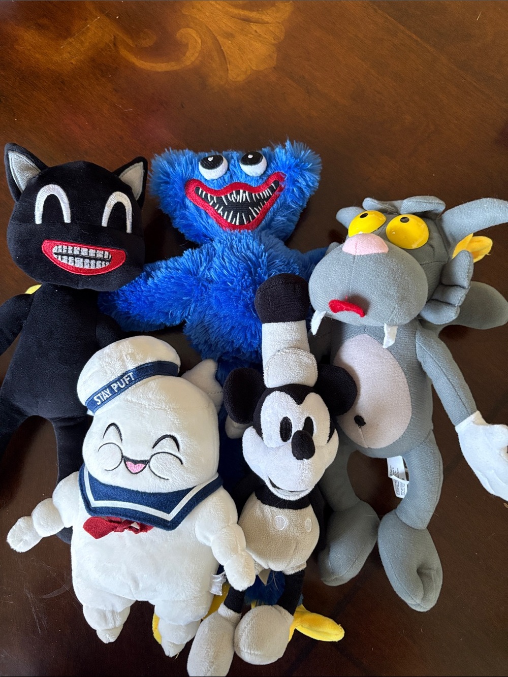 Assorted Kids Plush Toy Bundle - Blue, Black, White, Gray